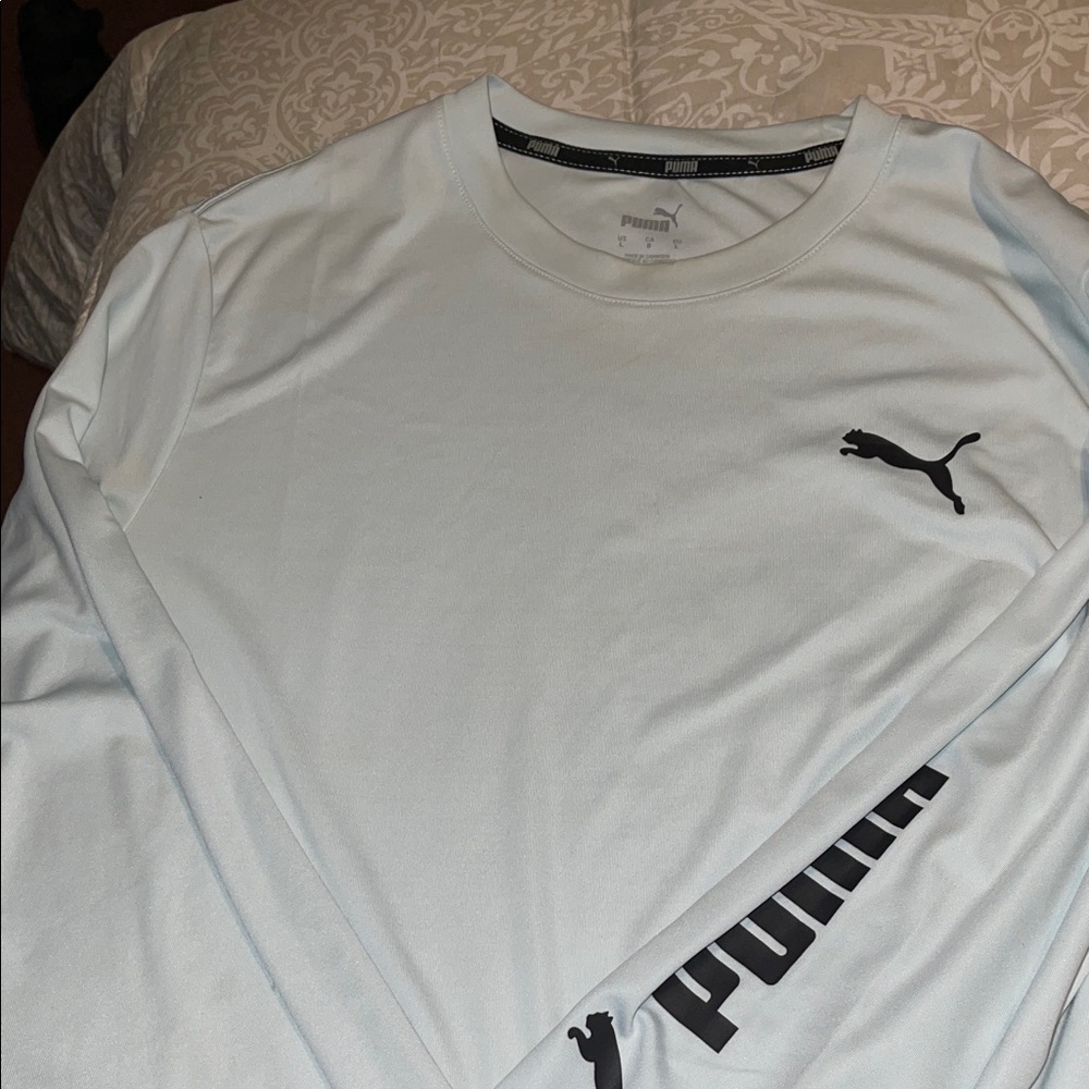 PUMA Men's Sky Blue Long Sleeve Tee